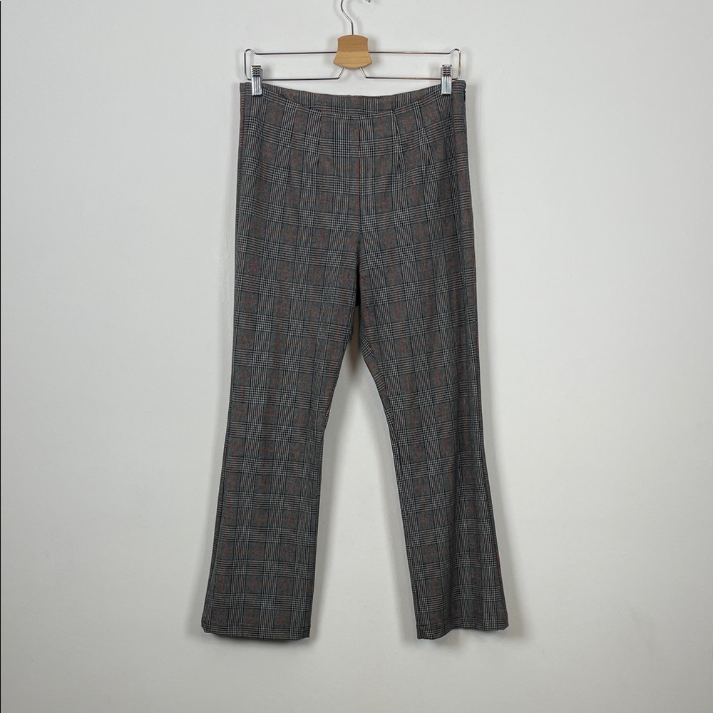 Free People Side Zip Plaid Straight Leg 2 Back Pocket Women's 8 Trouser Pants